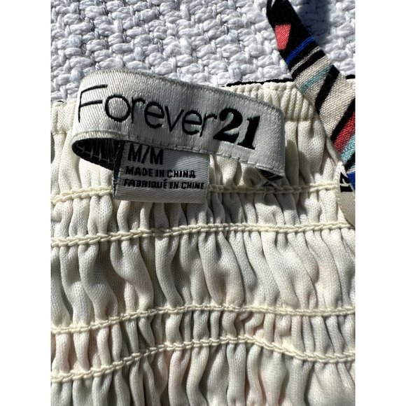 Forever 21 Top Medium Multicolor Tank Full Zip Sleeveless Western Rayon Womens - Picture 9 of 10